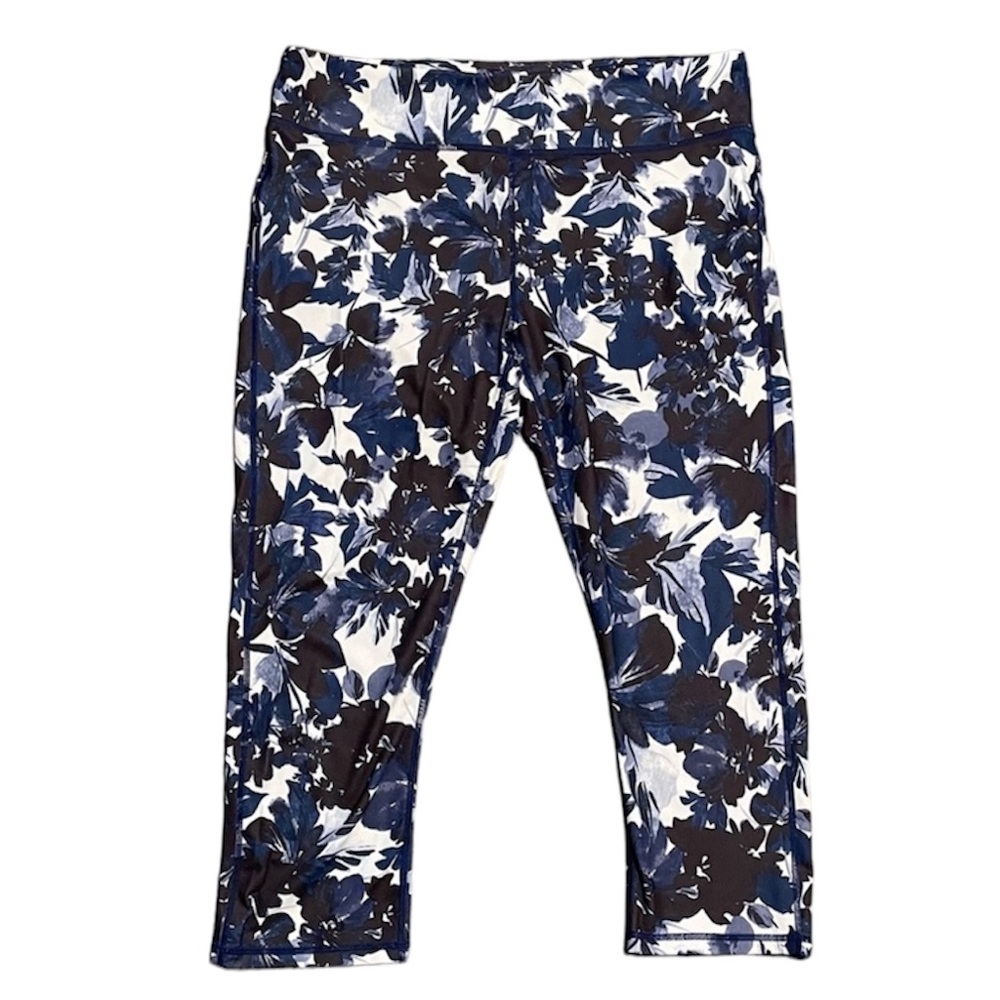 Fabletics Mid Rise Pureluxe Crop Leggings. Women’s XL Athletic Floral Capris.